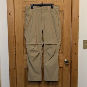 EDDIE BAUER Convertible Tech Pants Performance Gorpcore Hiking Beige Men's 36x30